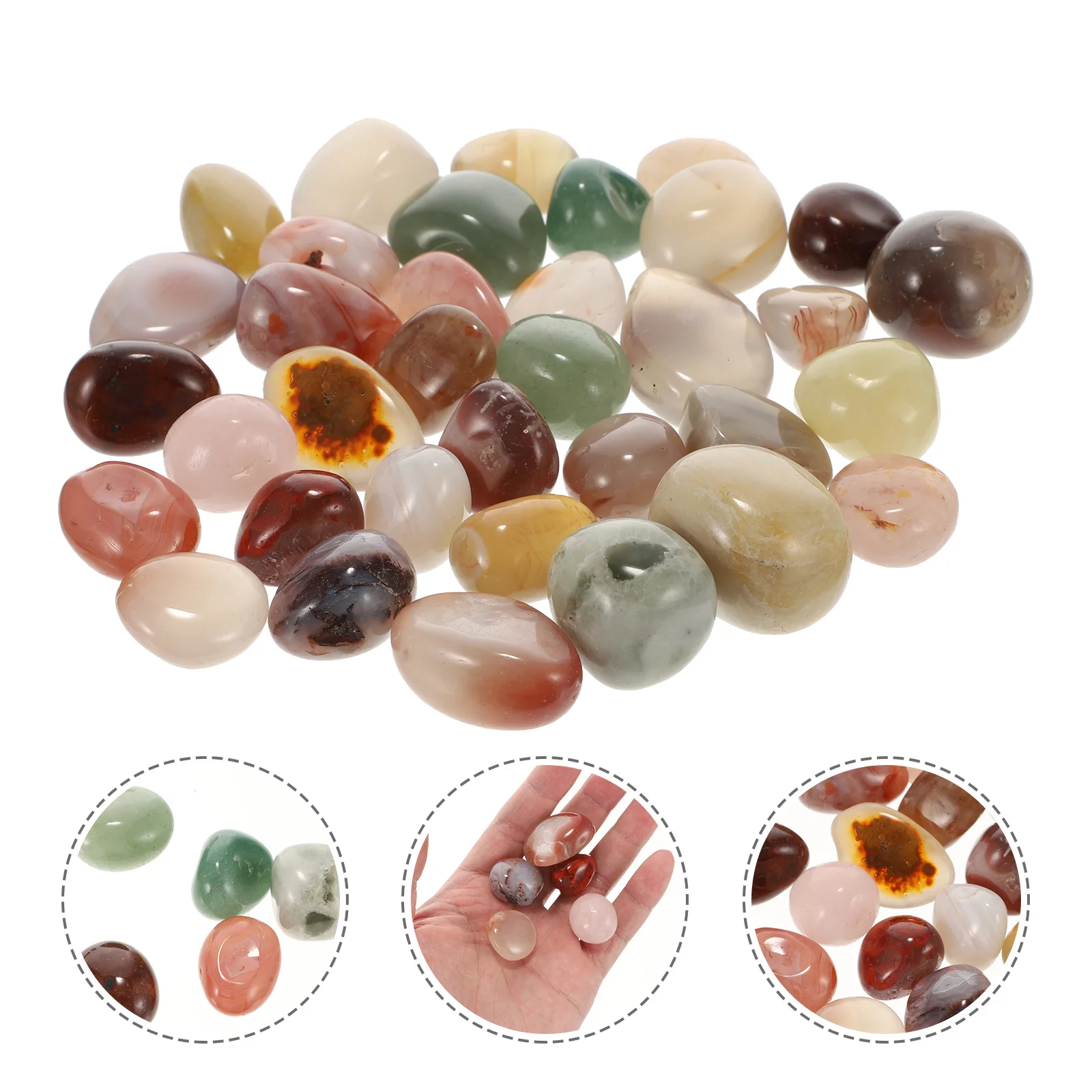 500 جرام حوض السمك الأحجار الملونة الطبيعية مصقول لامعة وعاء النبات الأحجار اناء للزهور الديكور المشهد الحصى زهرية حشو