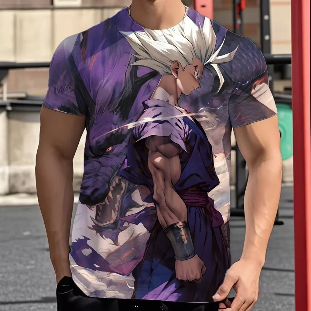 أساسيات لعبة دراغون بول Z تي شيرت الرجال 2025 الرجال فيغيتا جوكو قمصان كبيرة الحجم الهيب هوب الملابس Harajuku نمط الاتجاه القمم الموضة