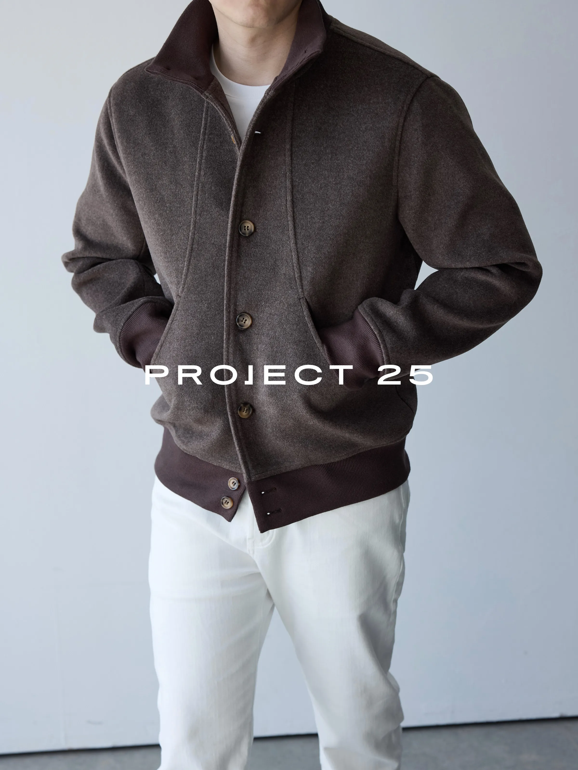 PROJECT 25 Men's Retro Felted Wool-Like Deconstructed Stand Collar Jacket Old Money Style Soft Fluffy Warm Fall Winter Outerwear