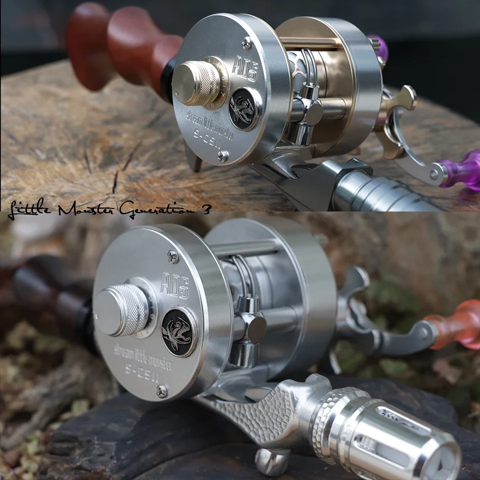 Aioushi Little Monster génération III roue de pêche à la truite Vintage, roue de ligne de pêche ultra-légère entièrement en métal usinée CNC