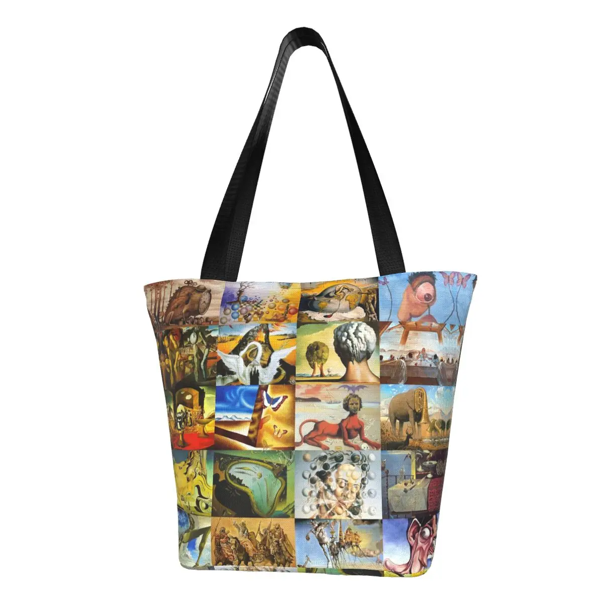 Salvador Dali Tote Shopping Bags Abstract Spanish Surrealism Artist Canvas Shoulder Shopper Bag Large Capacity Handbags