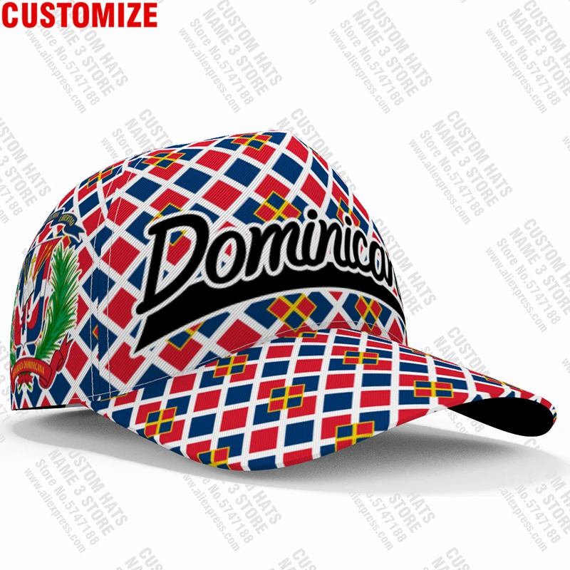 Dominicana Baseball Cap Custom Number Team Hats Dma Travel Spanish Nation Dominican Republic Santo Domingo Flag Photo Headgear