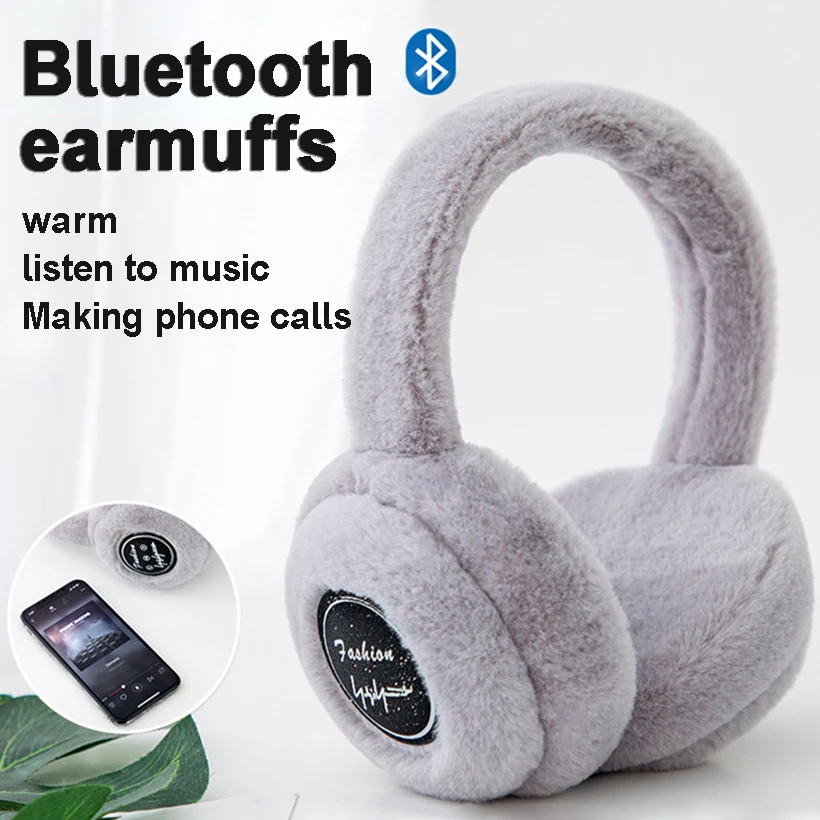 Plush Wireless Headband Headphones Foldable Portable Muffs Earphone Warmer Earmuffs Bluetooth Ear Warmer Music Winter for Phone