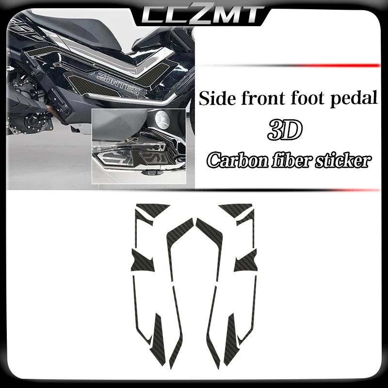 ل ZONTES ZT368G 368 G 368-G 368g 2024 ثلاثية الأبعاد ألياف الكربون خزان الوقود ملصق الجسم فيلم حماية ملصق تعديل الملحقات #4