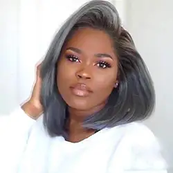 Synthetic Wigs Hair Short Bob Wig For Black Women Grey Bob Hairstyles Heat Resistant Women's Fashion Wigs