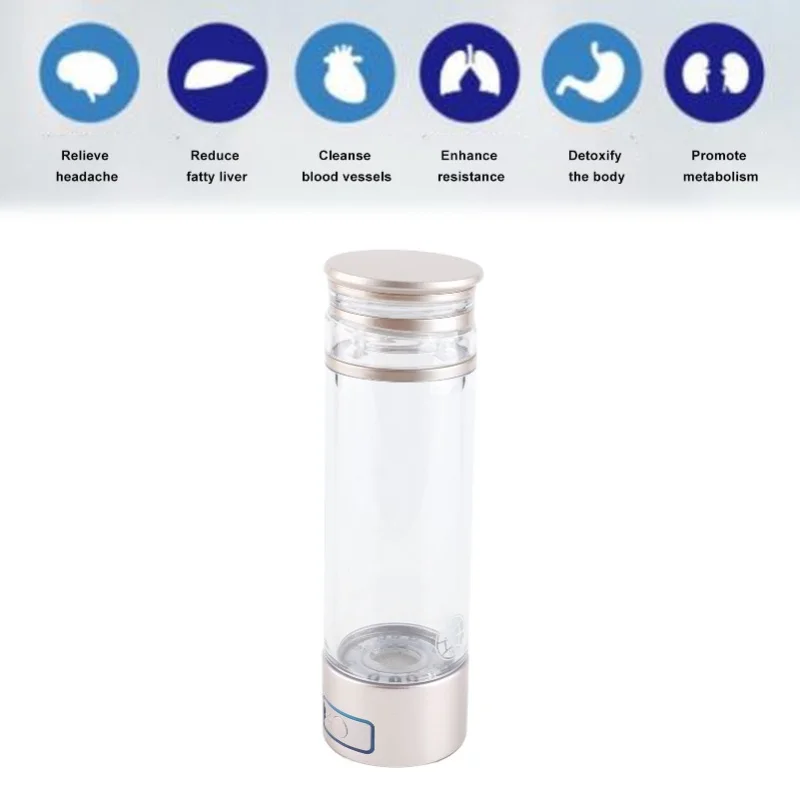 5V Hydrogen Generator Water Cup 350ml PCTG Pt Titanium 2000 To 6000ppb Clear Hydrogen Rich Water Bottle For Home Office