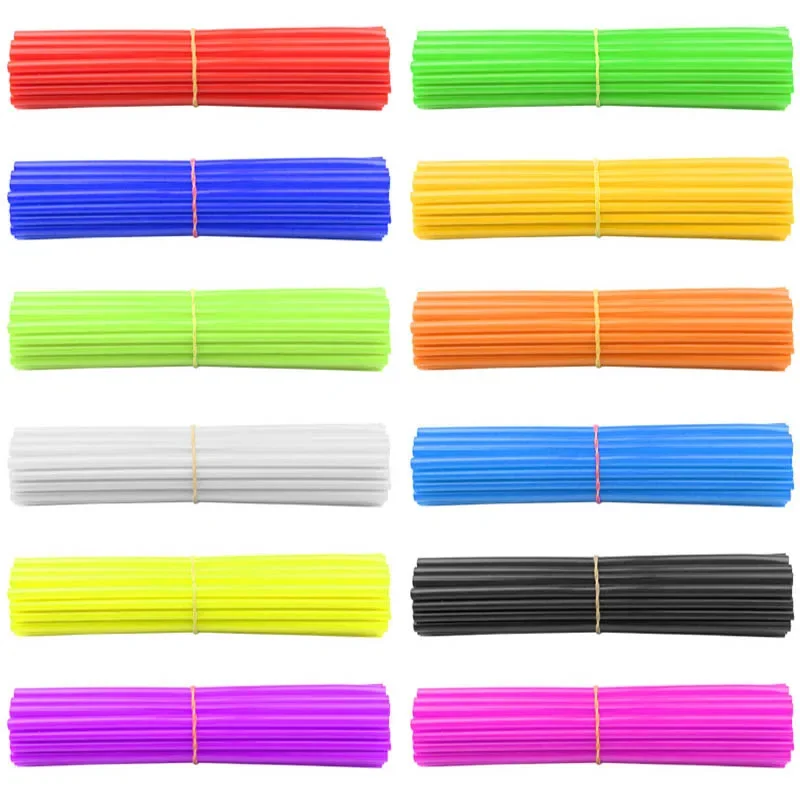 36Pcs 17cm Motorcycle Wheel Rim Spoke Wrap Kit Universal Colorful Decorative Spokes Dirt Pit Bike Motorcycle Decor Accessories