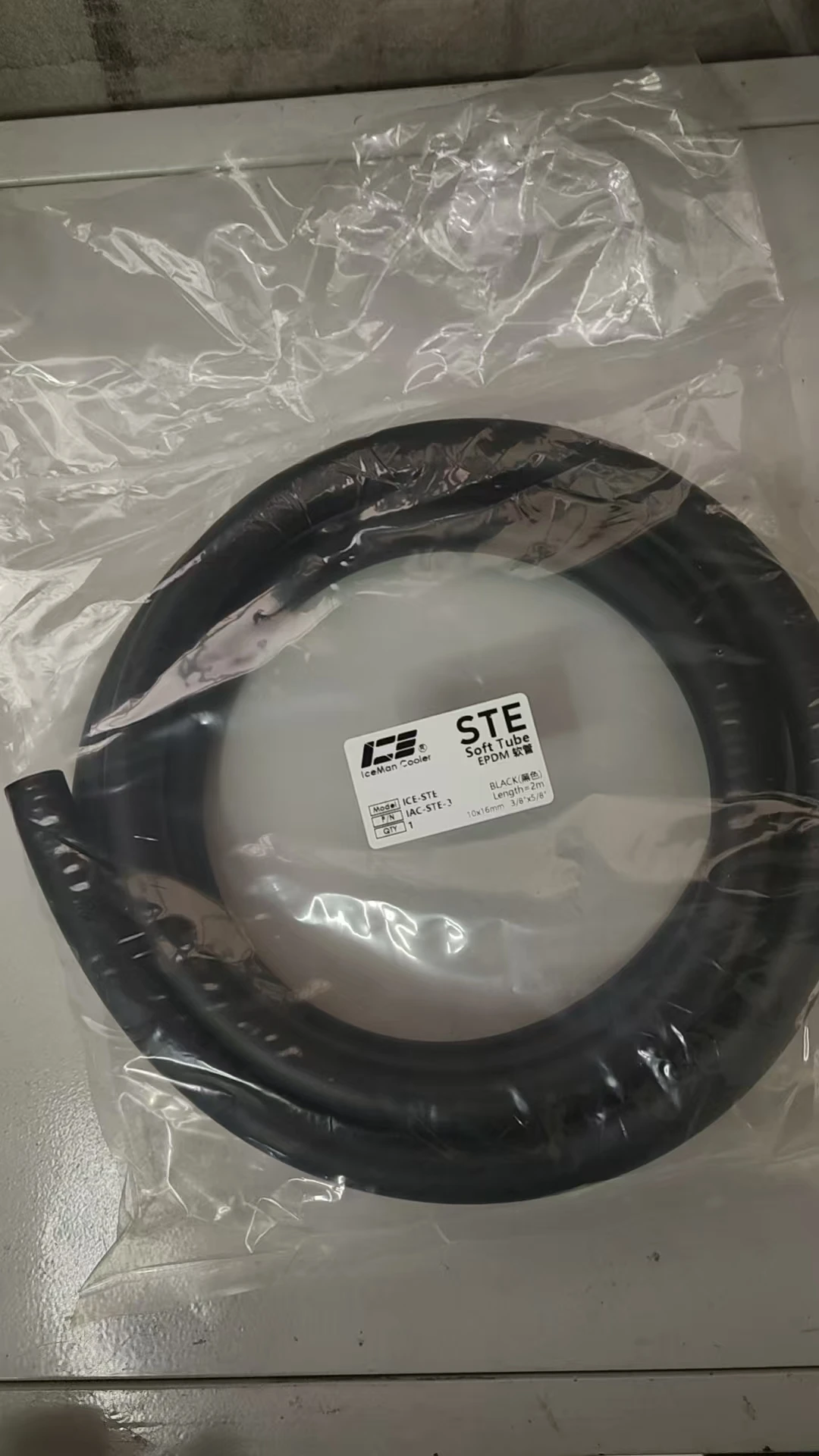 IceManCooler Φ10x16mm 3/8 "x5/8" EPDM matowy czarny wąż rury dla serwera, stacji roboczej, komputer chłodzenia wody pętli budowy, ICE-STE — zdjęcie 6
