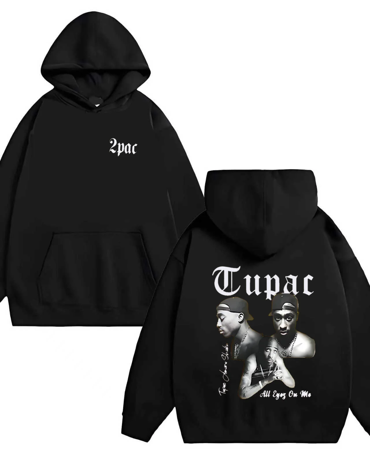 เสื้อฮู้ดพิมพ์ลาย Tupac All Eyes On Me รุ่นใหม่ปี 2025 น้ำหนัก 330 กรัม สไตล์ลำลอง ใส่ได้ทั้งชายและหญิง