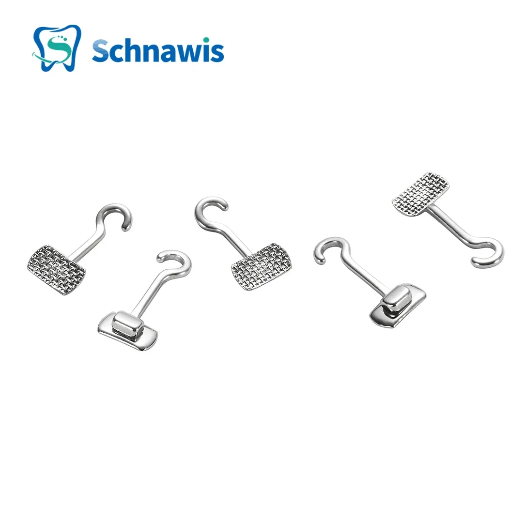 Orthodontics Crimpable Hook Left\\Right Dental 10Pcs Bondable Sliding Ball Hooks Long Curved Crimpable Hooks on ArchWires dental