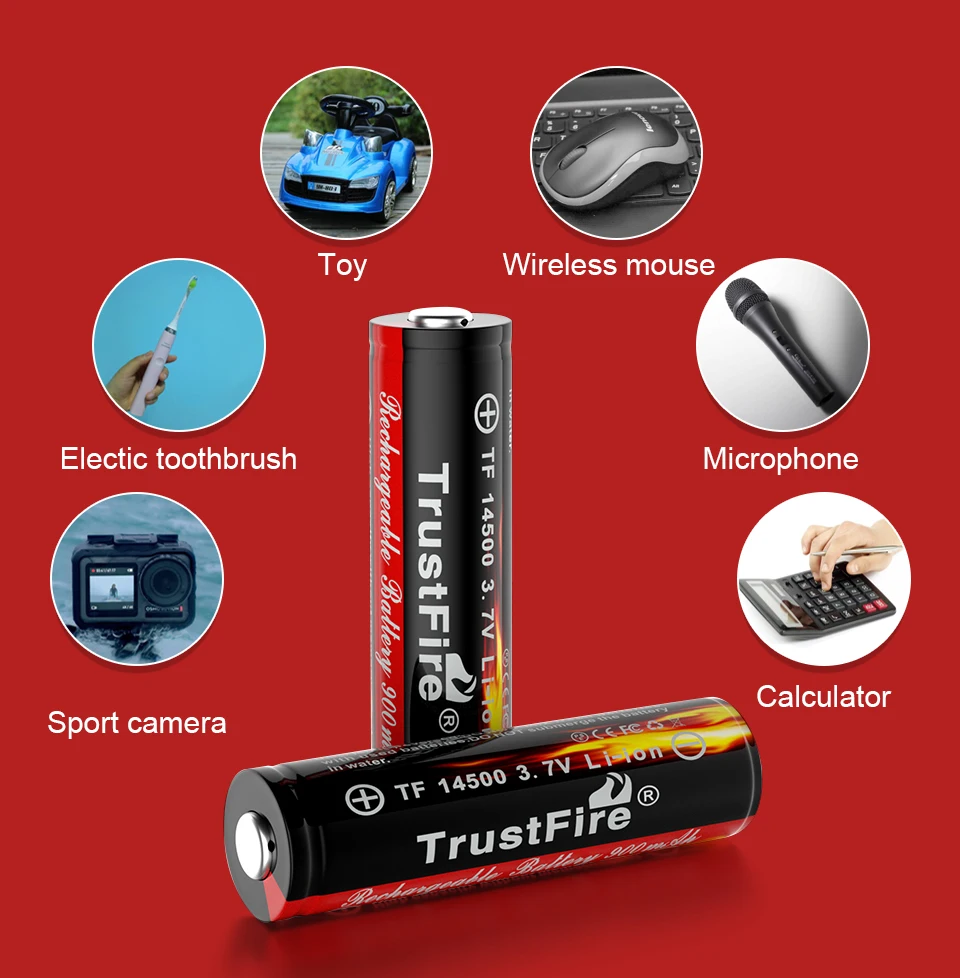 AA 14500 900mAh Li ion Battery 3.7V Rechargeable Lithium Ion Batteries Cells For Flashlight Toy Calculator Calculator With PCB
