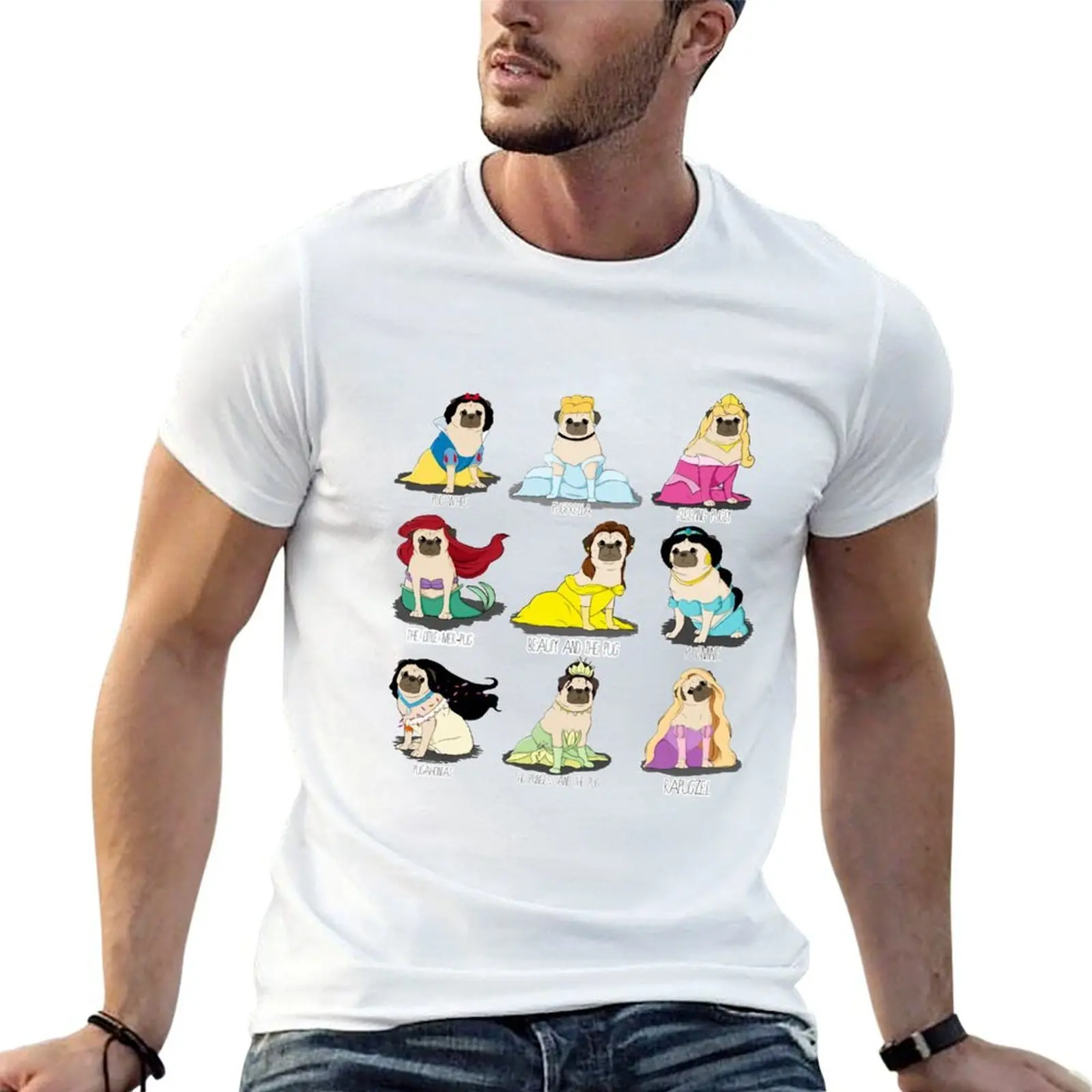 

Pug Princesses T-Shirt man t shirt graphic cotton t shirts man 100% T-Shirt