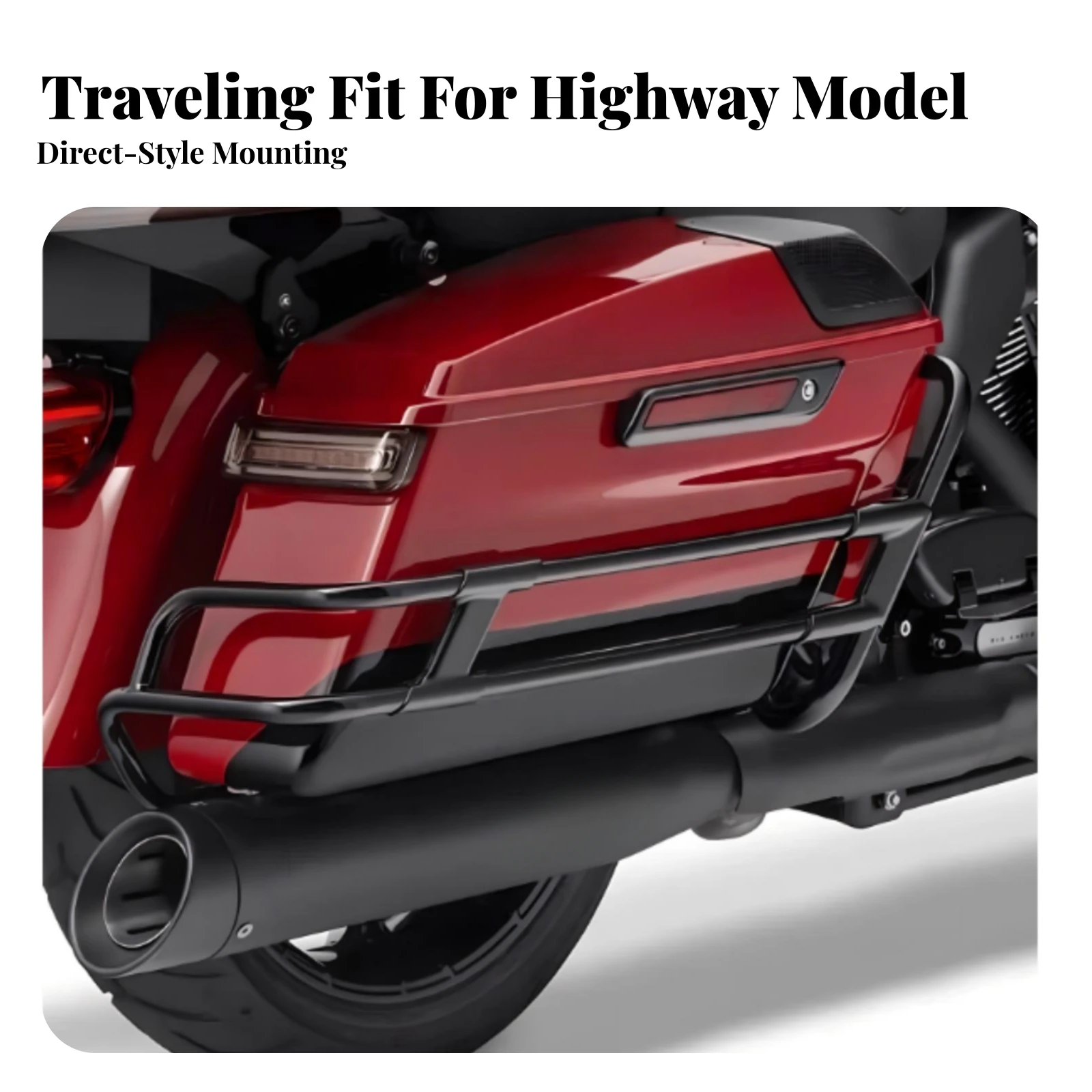 2 Pieces Motorcycle Luggage Guard Rails Defensive Saddlebag Guard Bar Saddlebag Crash Bar Easy to Install Hardware Metal