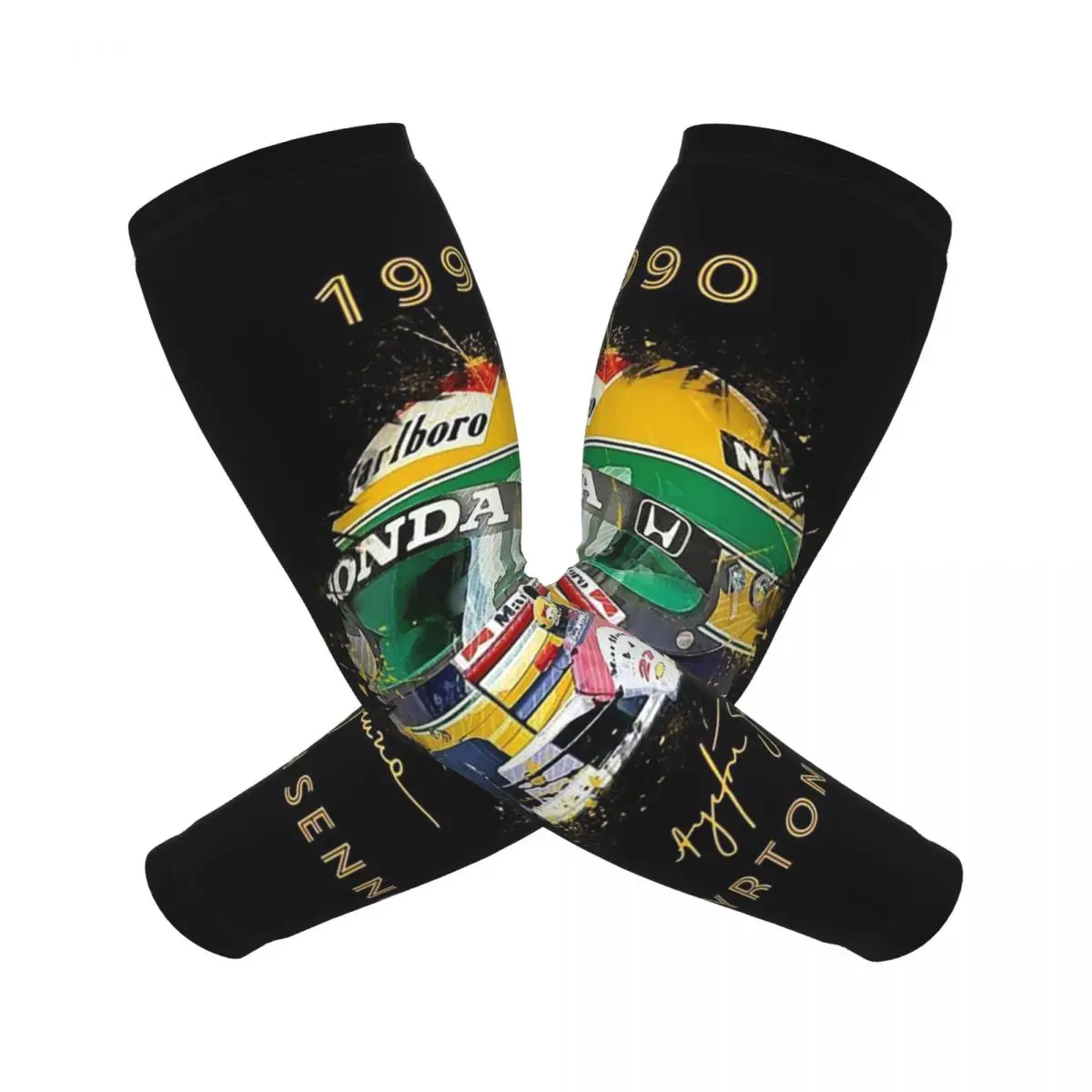 

Айртон Сенна гоночные автомобили рукава для мужчин и женщин защита от солнца и ультрафиолета татуировка прикрытие спорт охлаждение велосипедный спорт