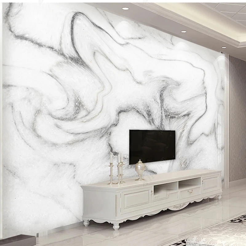 

Custom Any Size Mural Wallpaper Nordic Fresh Marble Texture Gray Fresco Restaurant Cafe Background Wall Decor Papel De Parede 3D