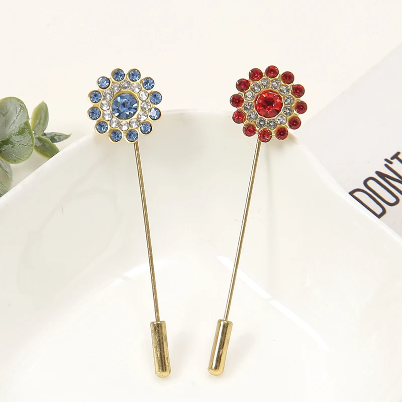 دبابيس بروش مزدوجة الطبقات للنساء ، زهرة من الألماس كلمة واحدة ، إكسسوارات عرقية أنيقة ، حجاب إسلامي ، بروش وشاح ، 10 *