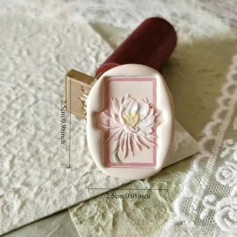 6 قطعة الشمع مختومة معدنية ختم رئيس تنقش زهرة ديكور ختم ختم أداة Diy بها بنفسك بطاقة دعوة الزفاف الديكور دون مقبض #4