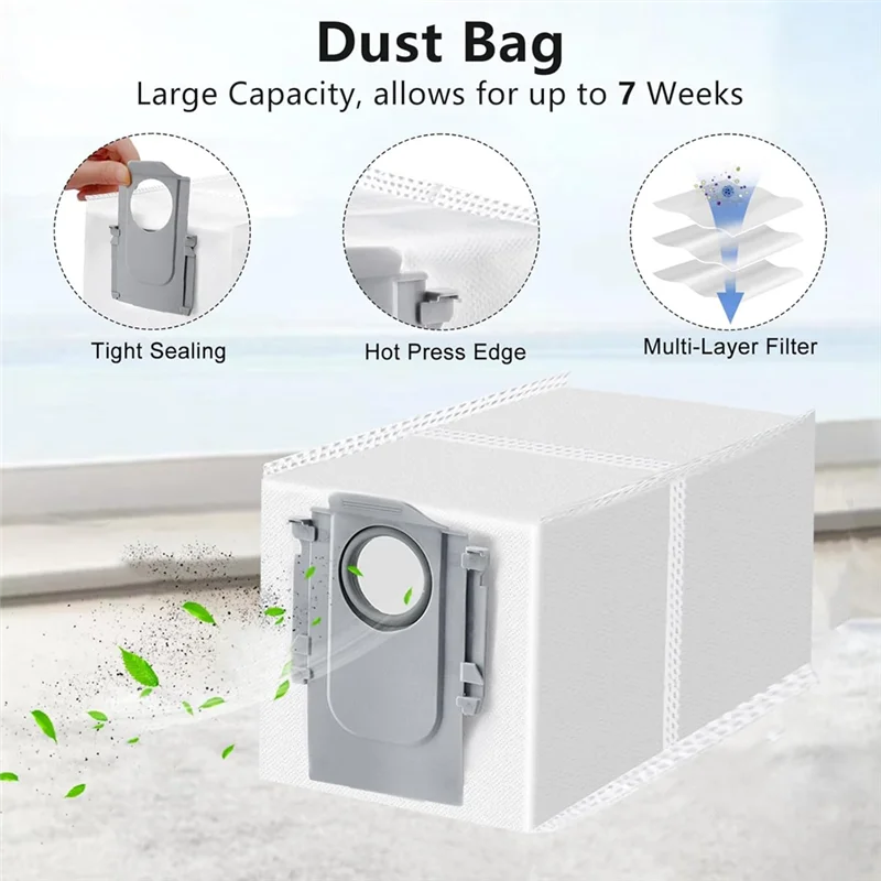 

BAAO-Accessories Kit Forroborock Saros 10 Vacuum Cleaner Parts Main Side Brush HEPA Filters Mop Pads Dust Bags Accessories Kit