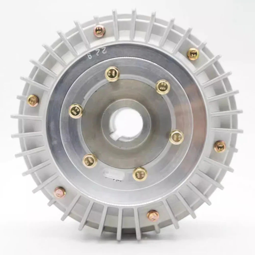 24V Shell Rotating Hollow Shaft Magnetic Powder Brake, Tension Controller Electromagnetic Brake Hole Type for Automation