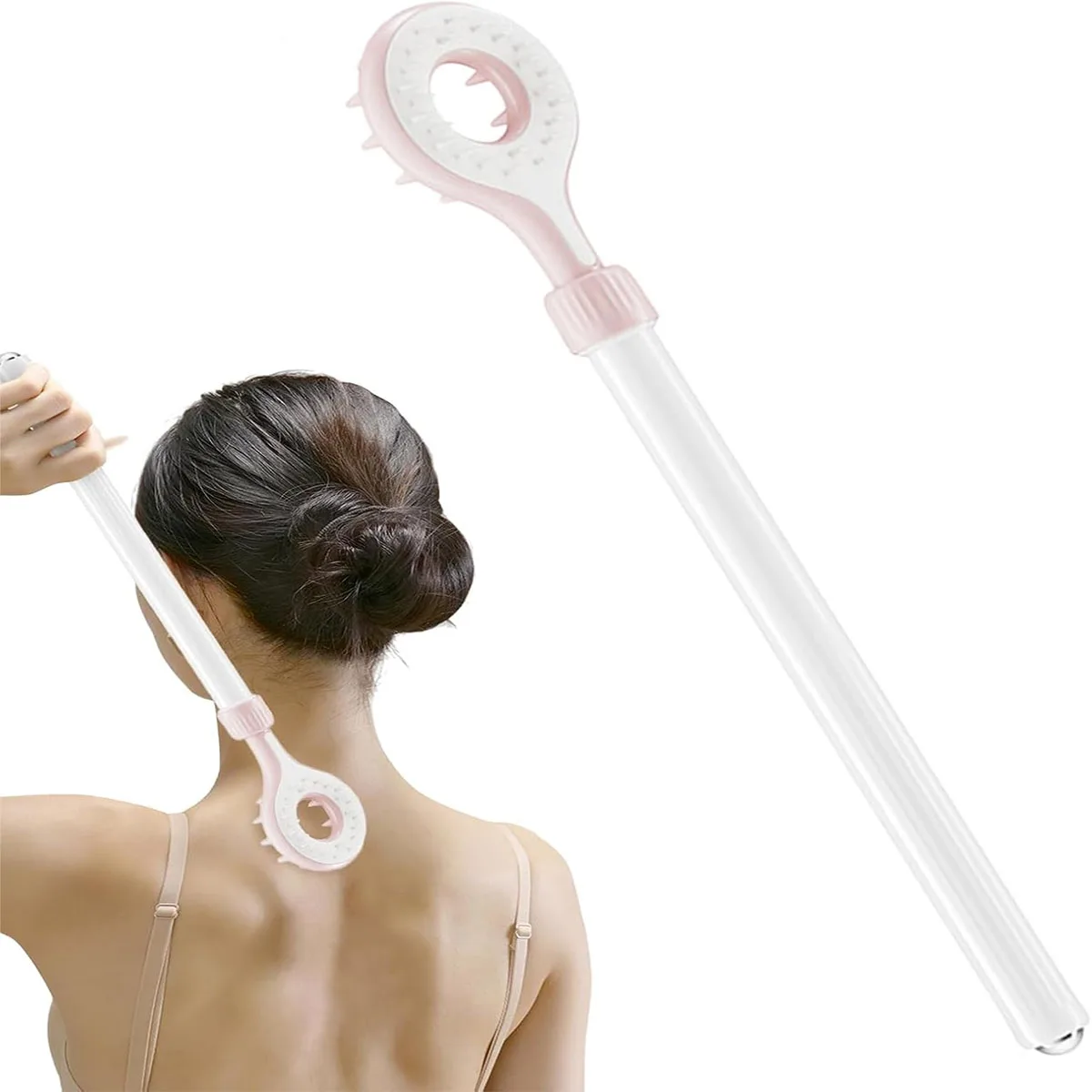 Upgraded Extendable Back Scratcher with Massage Beads – Double-Sided Tool, 4-in-1 Scratch & Massage, Great Gift for Seniors