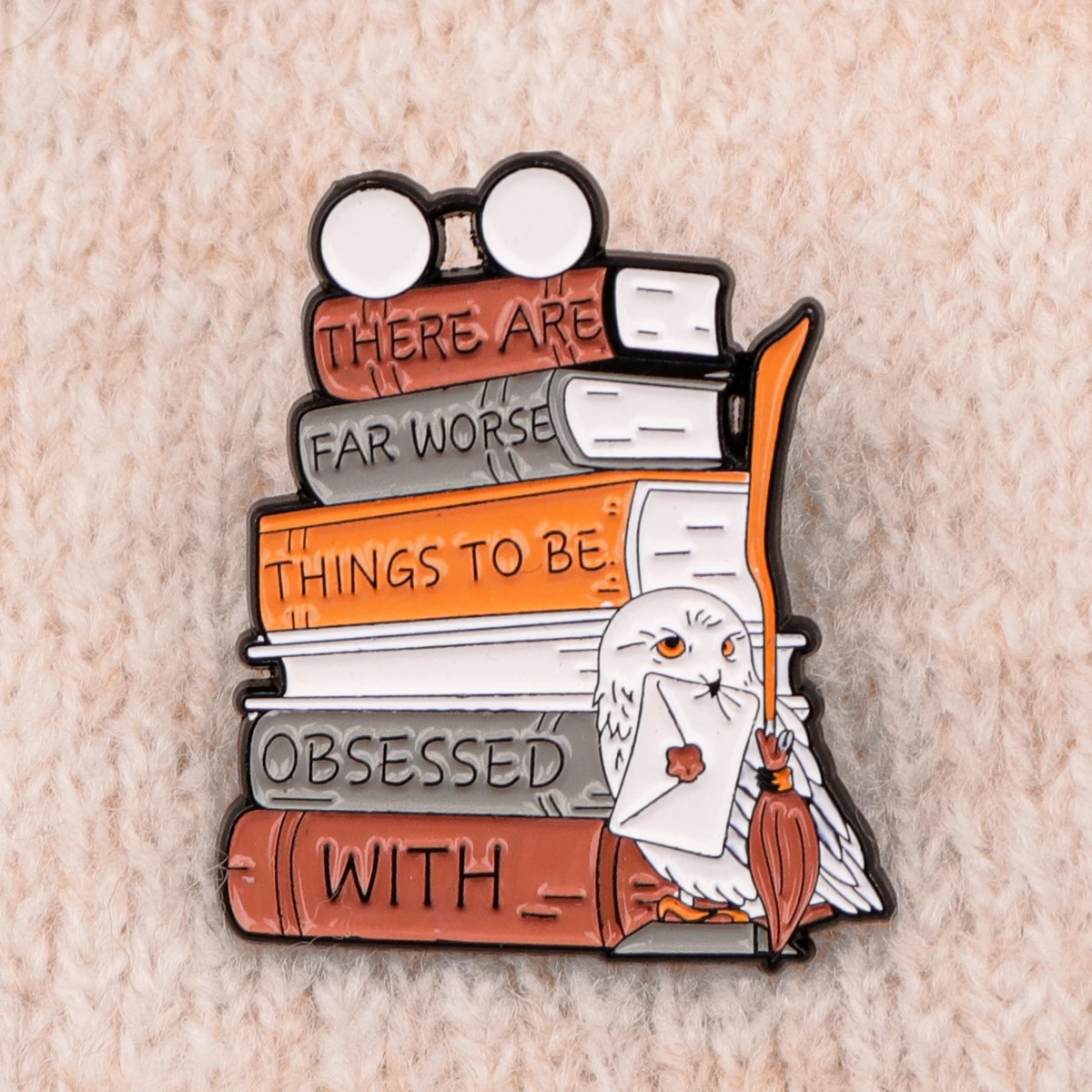 Cute Owl Enamel Pin Wizard Book Brooch Pines Lapel Pins Badge on Backpack Clothing Accessories Movie Jewelry Friends Gifts