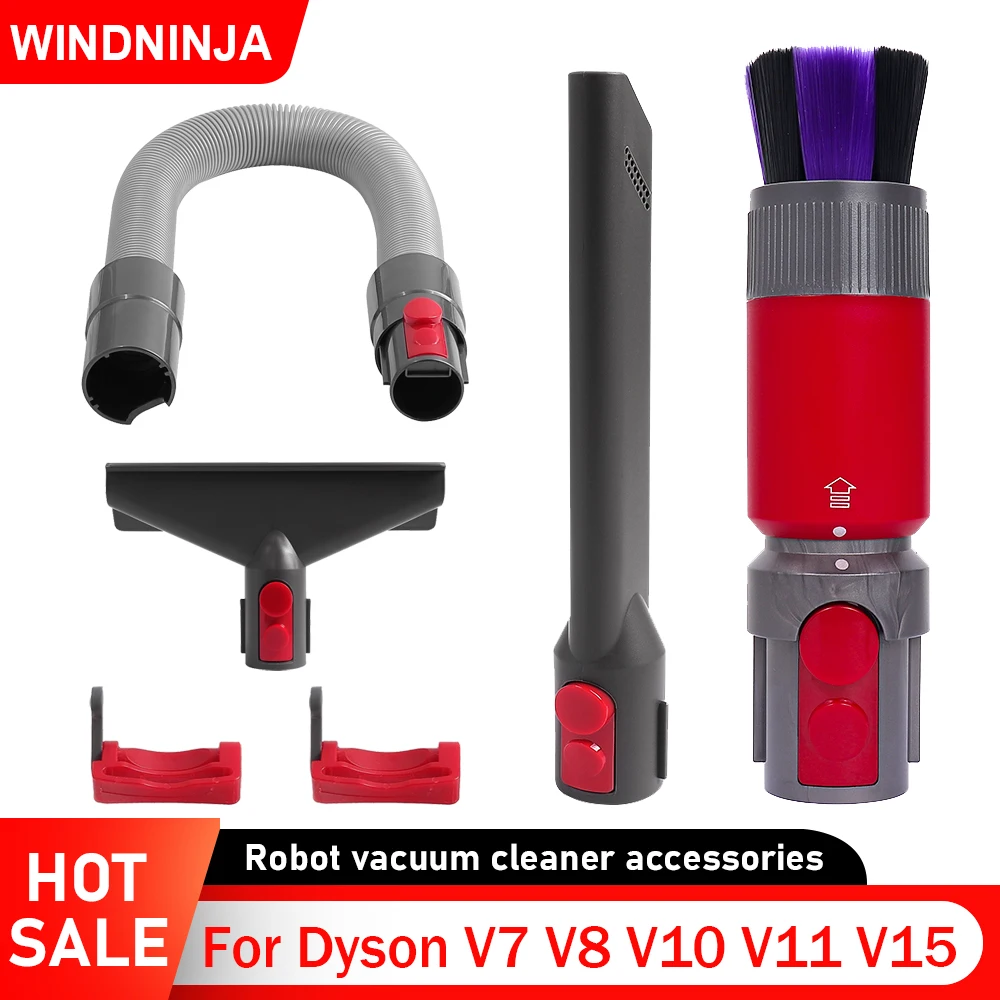 Flexibler Verlängerungsschlauch Staubbürste für Dyson V7 V8 V10 V11 V15 Vakuum-Flachsaugdüsenkopf Traceless Soft Brush Tool Teil