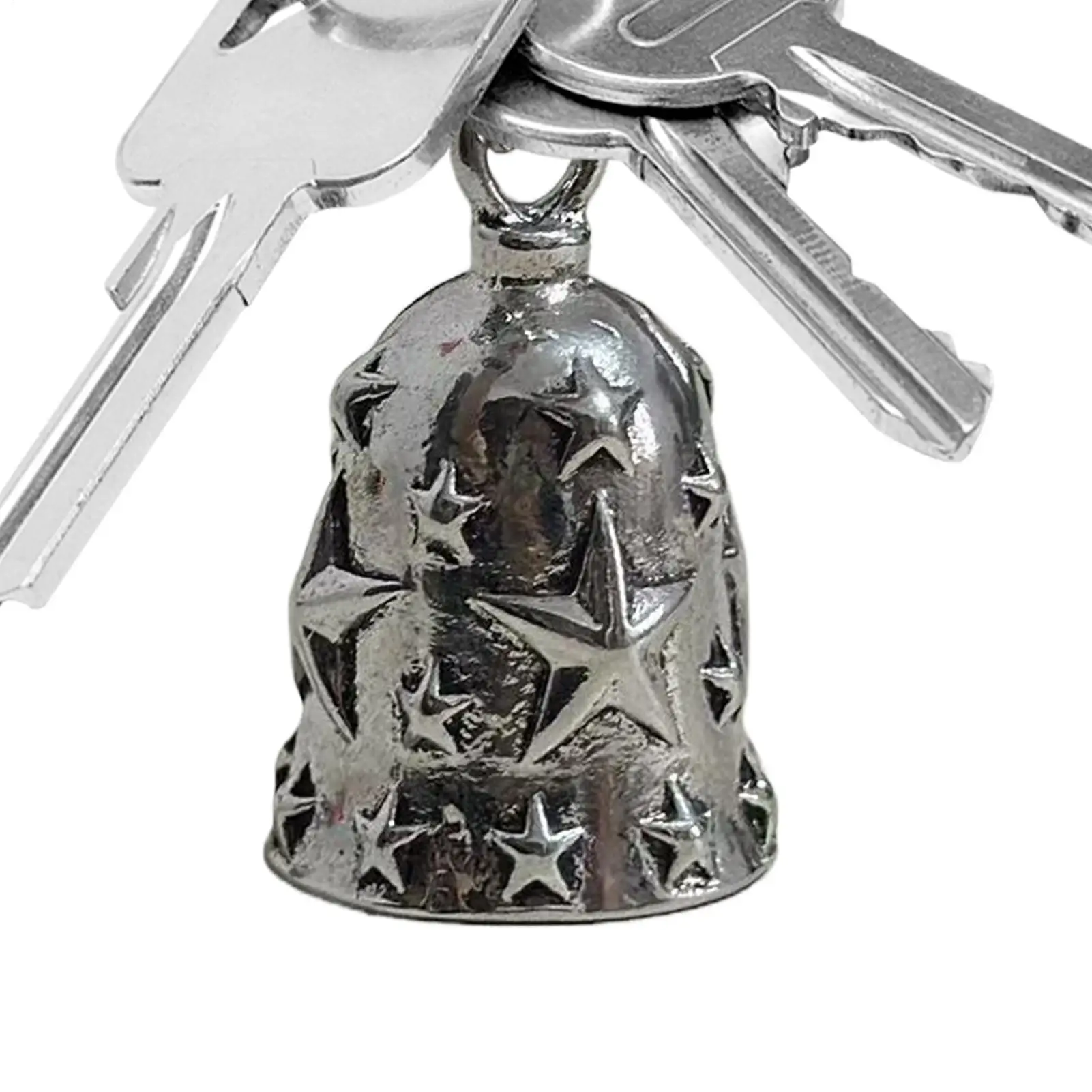 Motorcycle Ride Bell Embossed Star Alloy Pendant Motorcycle Bell Key Chain Pendant For Urban-Commuting Weekend Touring