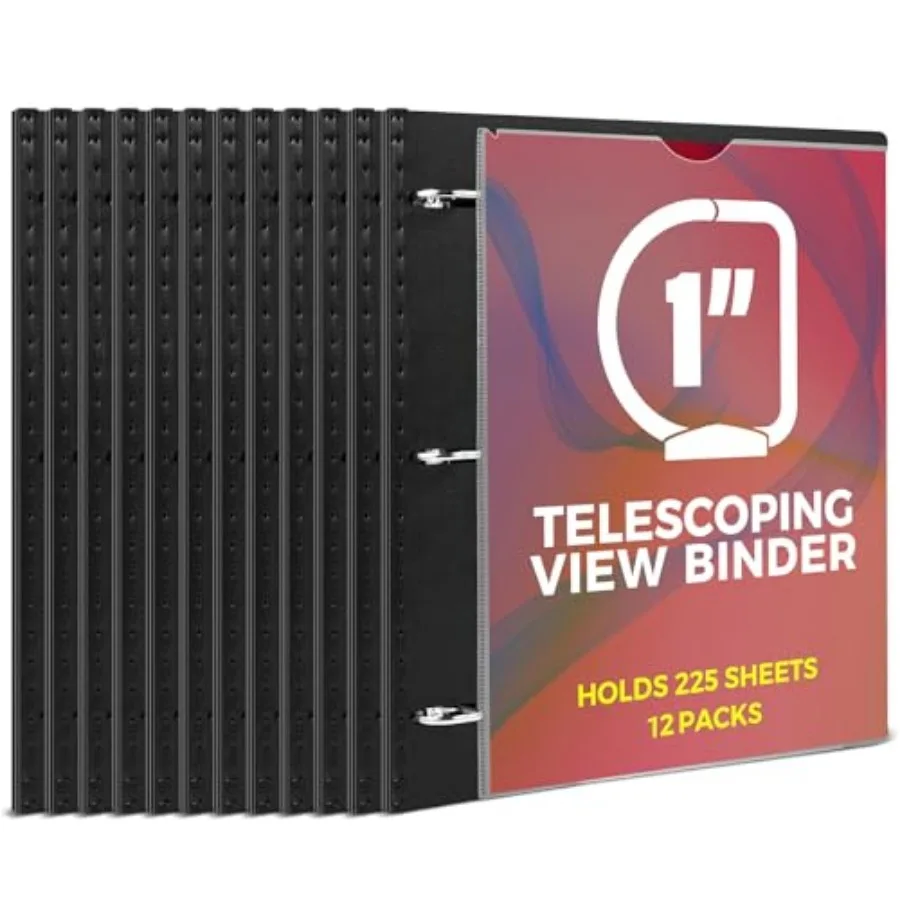 

Telescoping 3 Ring Binder-2PCS, Flexible Binder Front, Holds 225 Sheets, School Office Supplies
