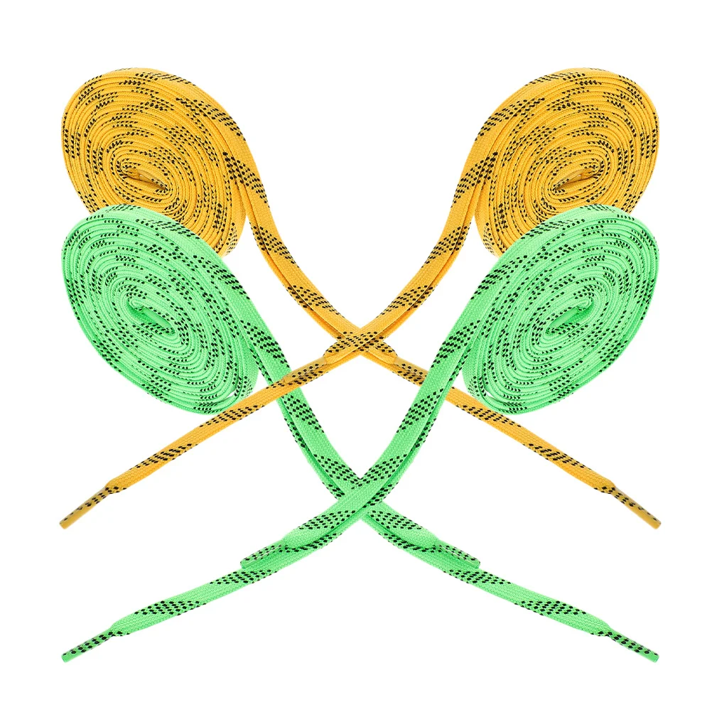 เชือกรองเท้าสเก็ตฮอกกี้ 2 คู่ ทำจากโพลีเอสเตอร์ ยืดหยุ่น ใช้แทนเชือกรองเท้ากีฬา สำหรับรองเท้าผ้าใบและรองเท้ากีฬาฮอกกี้