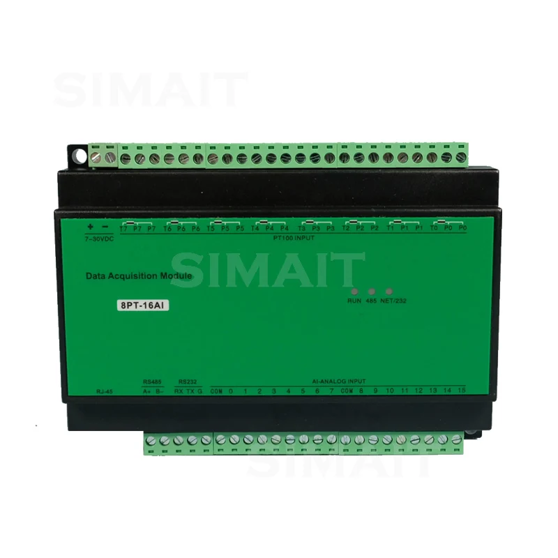8PT-16AI 8-channel PT100 Temperature Acquisition 16-way Analog Input Modbus RTU TCP Combination Industrial Automation Controller