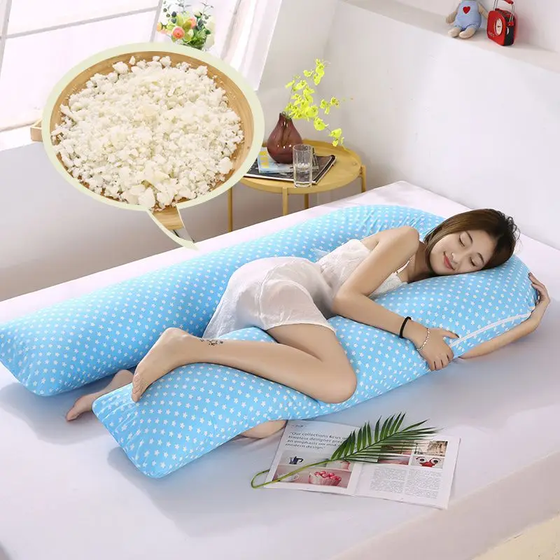 Large u-shaped throw pillow head broken latex granules pregnant women pillow side sleeping pinch legs long