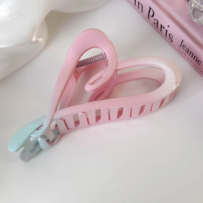 Korean Gradient Resin Hair Clips for Girls Exaggerated Cute Design Jewelry Party Accessories Wholesale