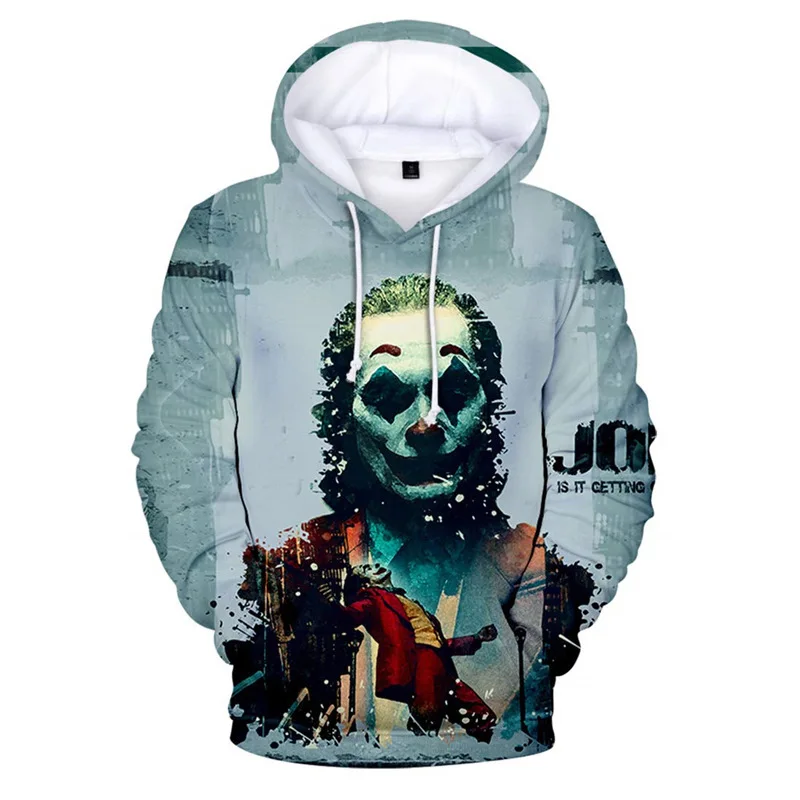 3D Printed Hooded Children Retro Long Sleeve Joker Resurrected Series Hooded Sweatshirt 3D Digital Printed Mask Width