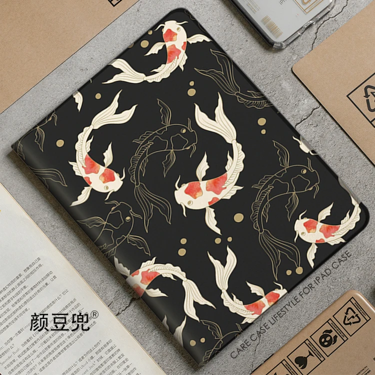 

Чехол Koi Fish в китайском аниме для iPad Air 45 Mini 5 6, роскошный силиконовый чехол для Pro 12,9 11 для iPad 10th Protective Pro13 11 в 2025