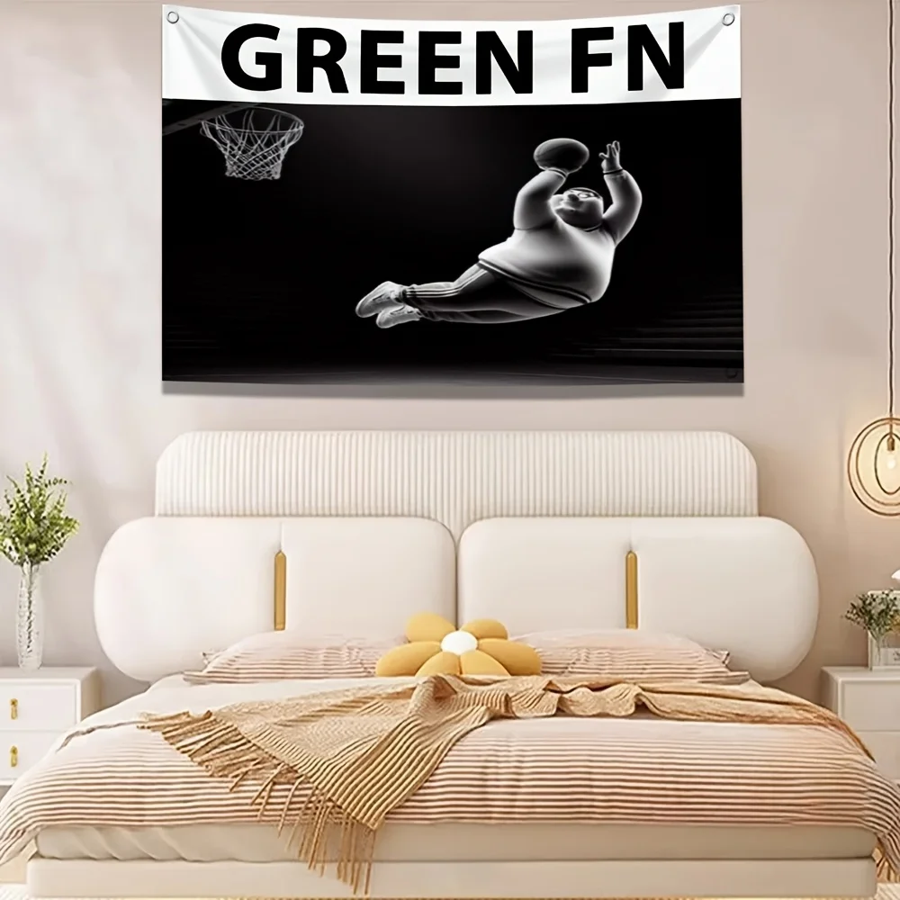 Customize 2D Flat, 1pc Green FN 2D Flat Flag Banner, Decorative Tapestry, Large 3x5ft 90x150cm or Extended 4x6ft 120x180cm - Hea