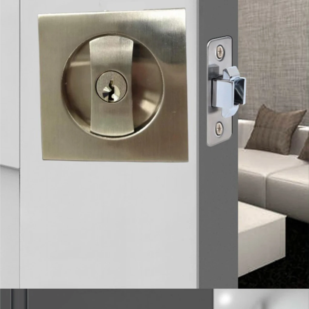 Square Thickened Hardware Pocket Latch Doorlock Knob Design Alloy Scenes for Kitchen, Balcony, and room Bi - Fold