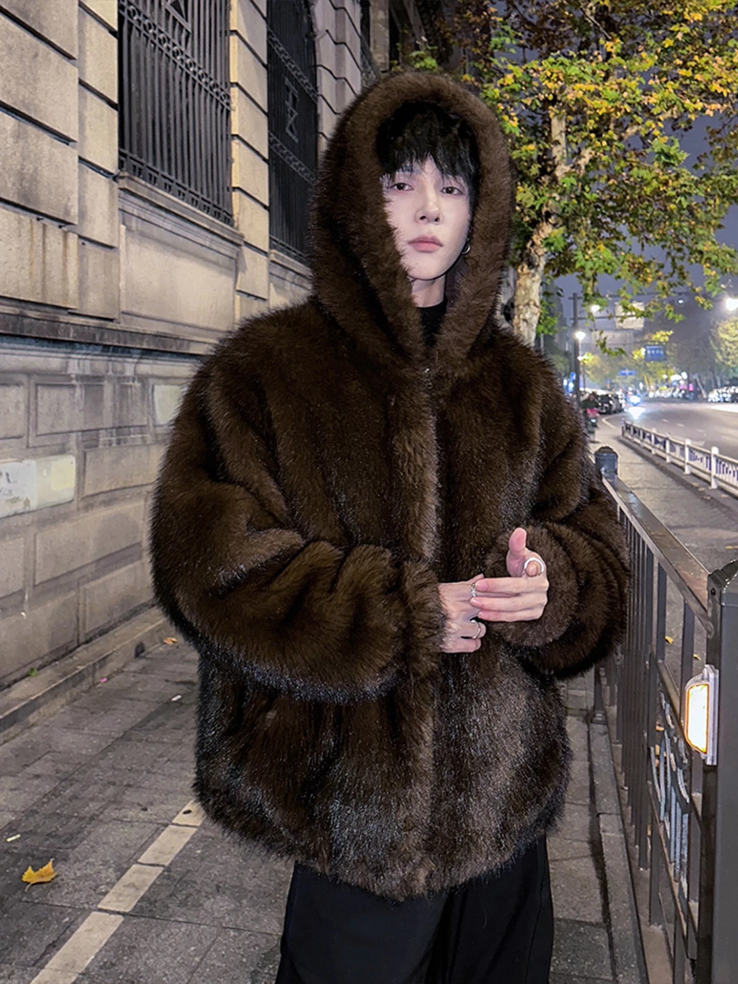 

Thiened Double-Sided Wearable Cotton Jaet Men's Women's Winter Coat Mountain Eagle Design Mink Fur CleanFit Sle Polyest...