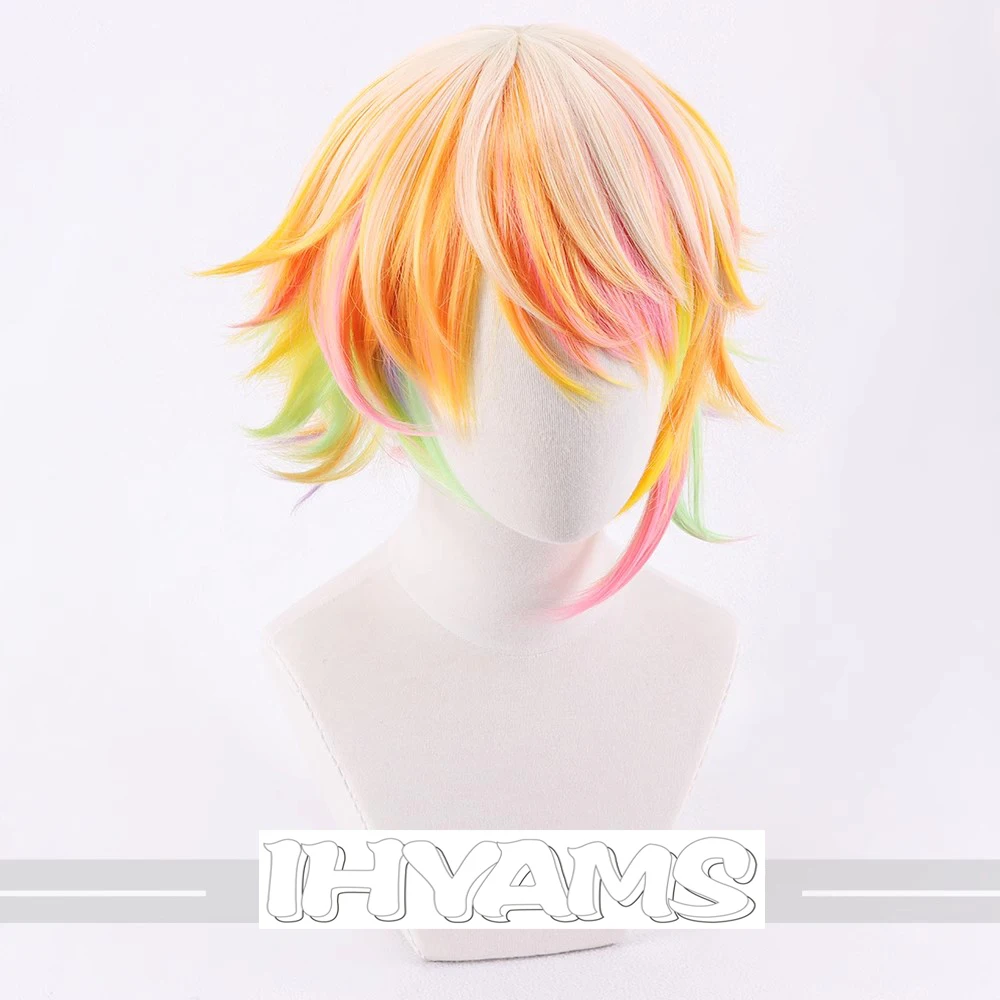 Kantaro Cosplay Paradox Live Visty Misuji Kantaro Wig Heat Resistant Synthetic Hair for Halloween Role Play Party + Wig Cap