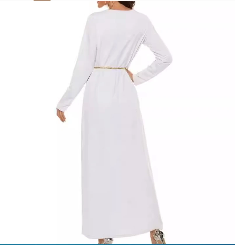 فستان عبادة إسلامي جديد للفتيات لعام 2025 بأكمام طويلة ورقبة دائرية داخلية رداء الشرق الأوسط TikTok