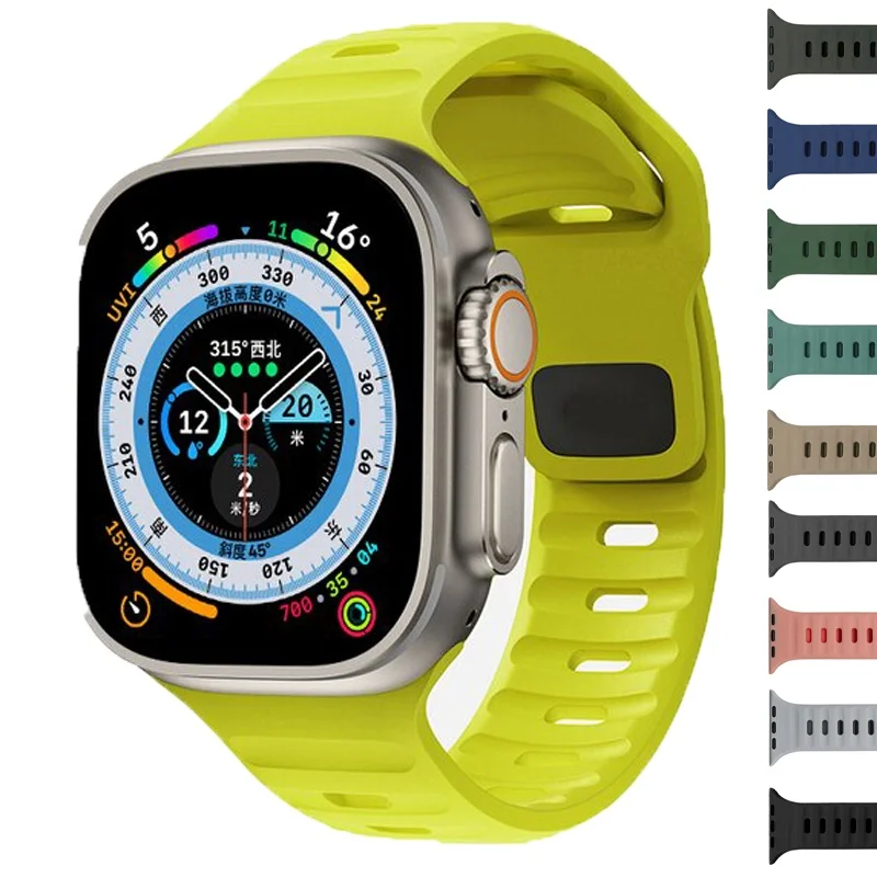 

Sport Straps For Apple Watch Band 38 40 41 42mm 44 45 49mm Soft Silicone Strap Bracelet iWatch Series Ultra SE 9 8 7 6 5 4 3 2 1