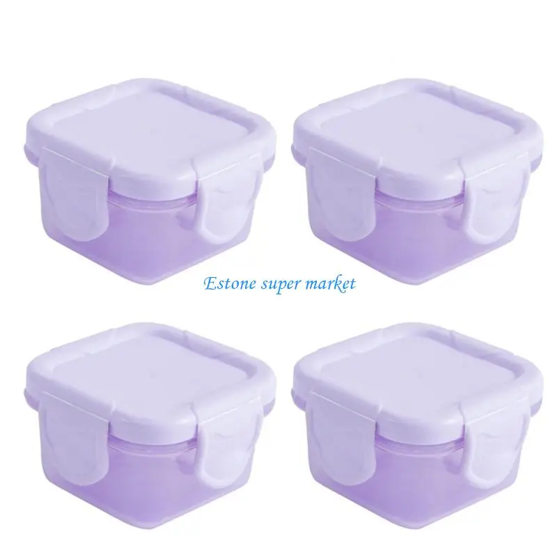 090B Pack of 4 Baby Jars with Lids Freezer Storage Milk Powder Container