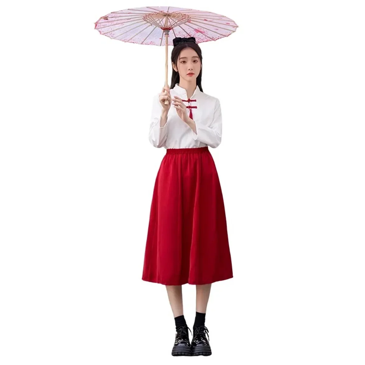 Uniformes de classe de style prairie et chinois pour les élèves du premier et du deuxième cycle du secondaire, uniformes de performance de chœur, grade