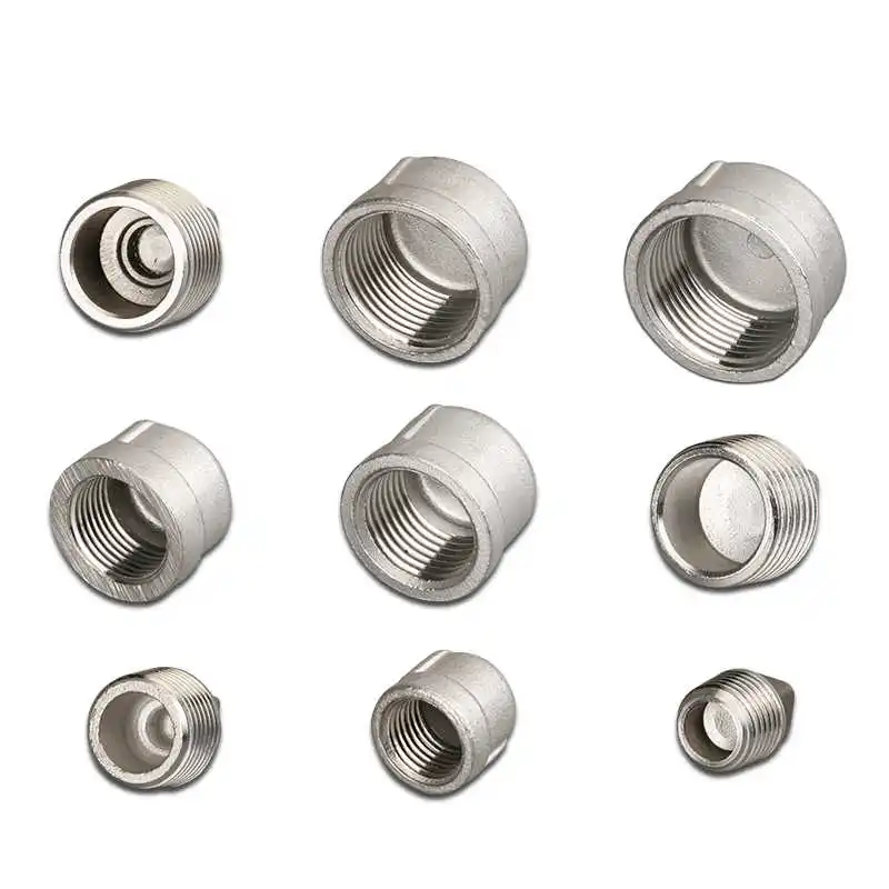 1/8" 1/4" 3/8" 1/2" 3/4" 1" -1-1/2" BSP NPT Male Countersunk Flange Hex Square End Plug Cap 304 Stainless Steel Pipe Fitting