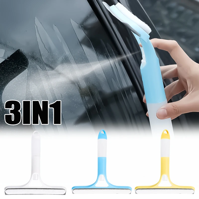 

New 3 In 1 Car Windshield Window Wiper Window Clean Tools Glass Wiper Kitchen Bathroom Cleaning Brush Car Cleaning Accessories