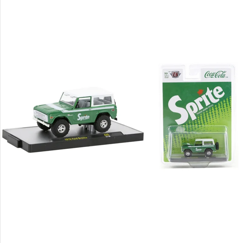 Maquinarias M2 1:64 de coches modelo fundido a presión, 1976, Bronco Green Sprite, limitada a 9250, vehículo de colección, regalos para niños, regalo de Navidad