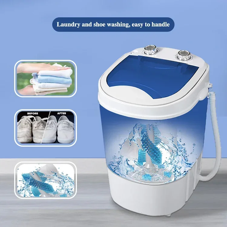 Portable plastic single bucket electric washing and shoe washing machine mini