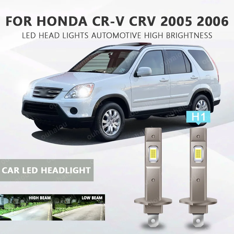 

2PCS CANbus For Honda CR-V CRV 2005 2006 LED Headlights H1 High Beam H1 Low Beam Bulbs 20000LM White Plug and Play 12V