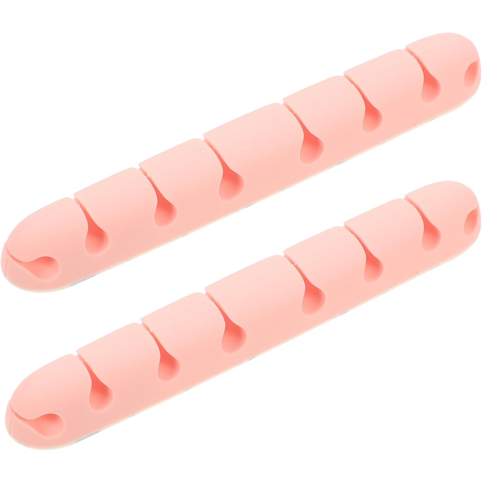 

2Pcs Desktop Cable Organizer Pink Silica Gel Clips Wire Adhesive Holder Cord Keeper 7mm USB Electric Wire Clamps Under Desk