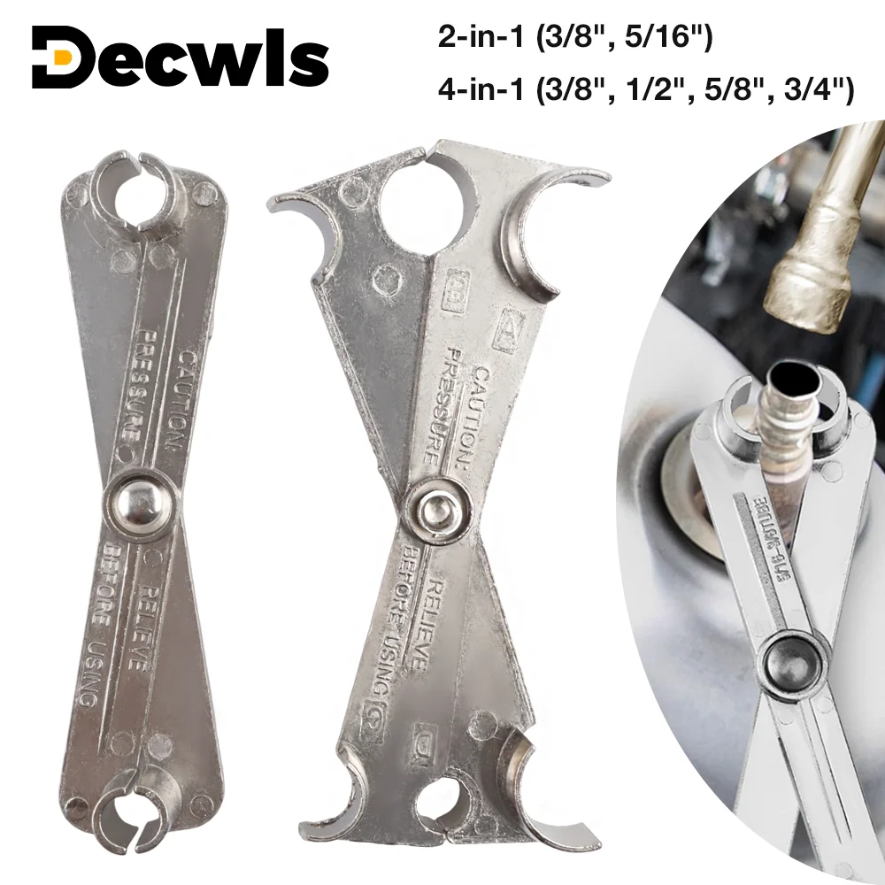 

Инструмент ножничного типа для отсоединения топливных магистралей автомобиля, используемый для снятия топливных фильтров, подходит для быстроразъемных соединителей 5/16", 3/8", 1/2", 5/8" и 3/4".