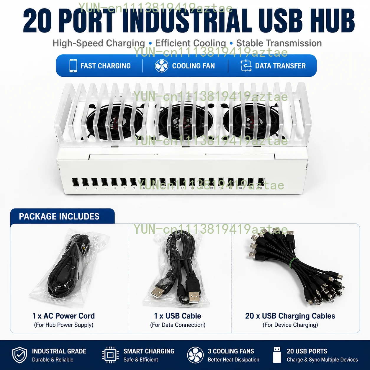 20‑Port USB Hub Phone Farm Control Box Android Device Batch Sync Unified Management Smartphone Accessory